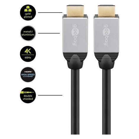 Goobay 75053 HighSpeed HDMI™ connection cable with Ethernet, 1m - 3
